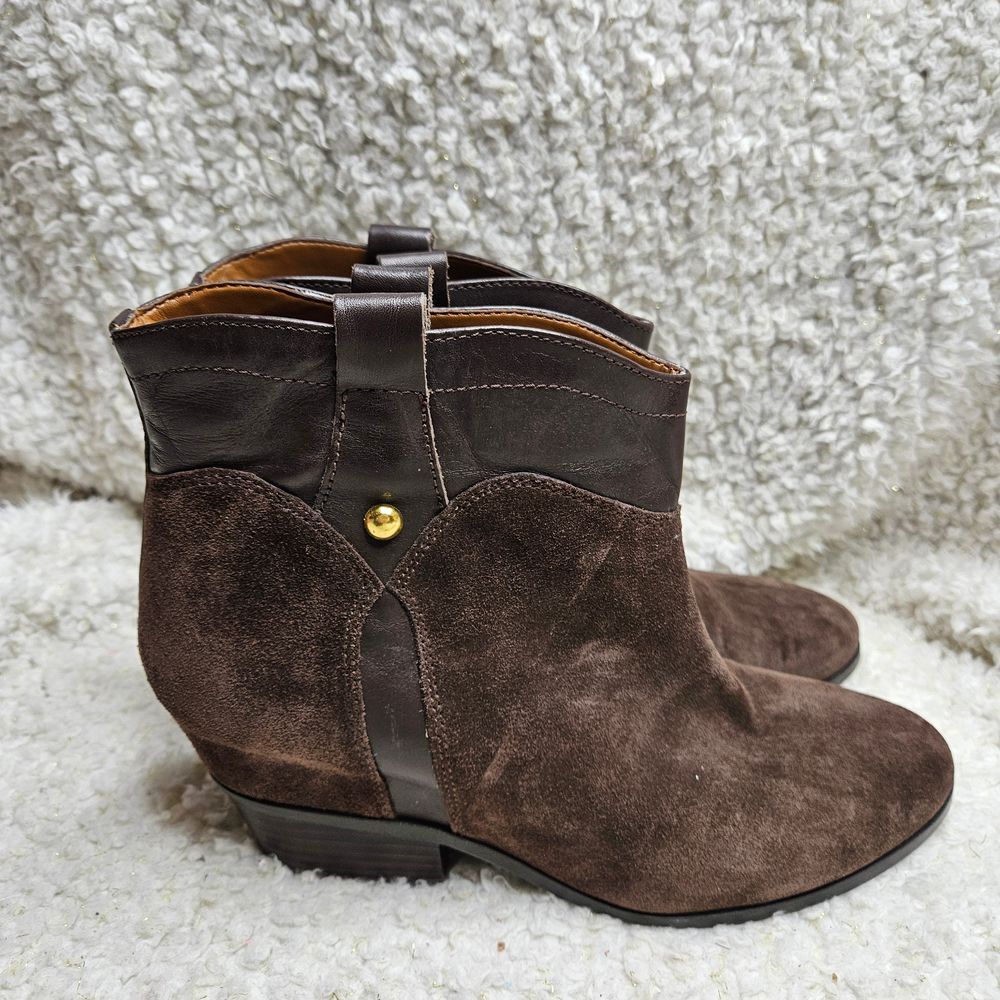 Ivanka Trump Trixie Brown Suede Leather Ankle Boots sz 10‎